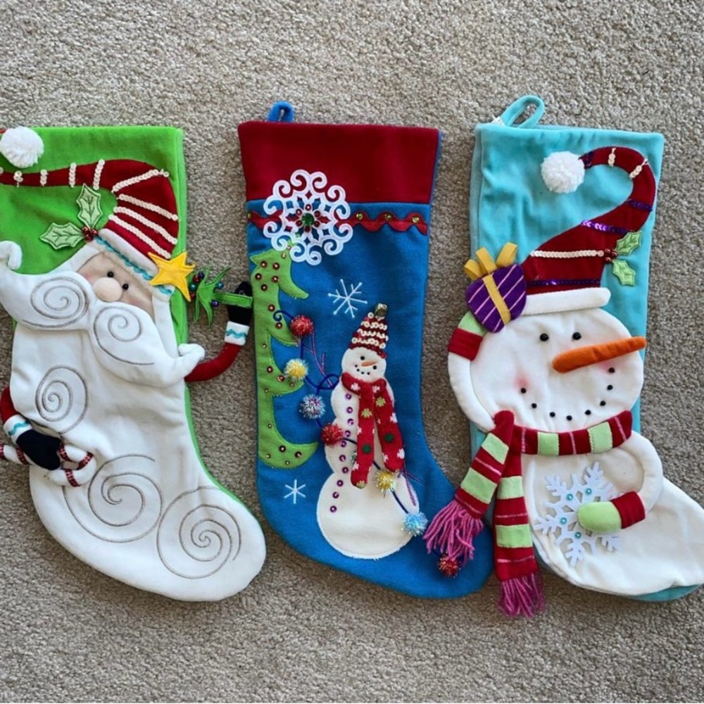 3 Pier1 Christmas stockings